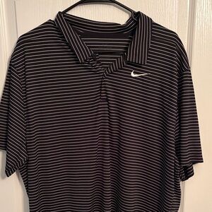 Nike Men's Polo Shirt with Black and White Stripes